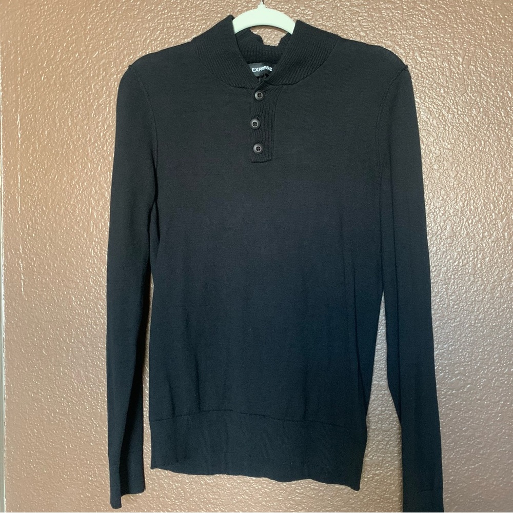 Express Henley Shirt Men’s XS Black